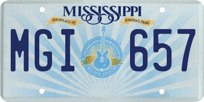 MS license plate MGI657