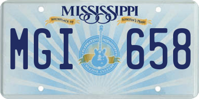 MS license plate MGI658