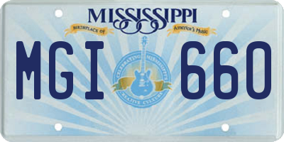 MS license plate MGI660
