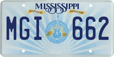 MS license plate MGI662