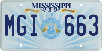 MS license plate MGI663