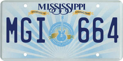 MS license plate MGI664