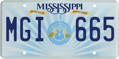 MS license plate MGI665