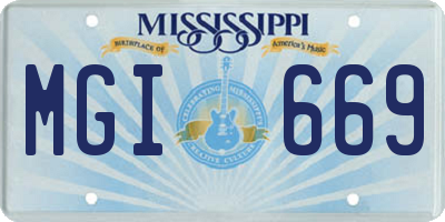 MS license plate MGI669