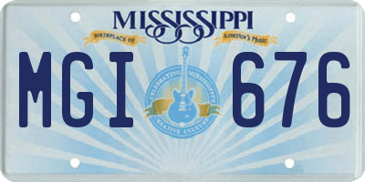 MS license plate MGI676