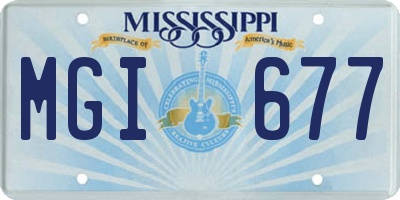 MS license plate MGI677