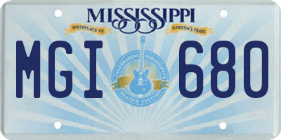 MS license plate MGI680