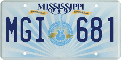 MS license plate MGI681