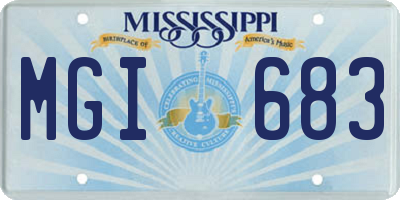 MS license plate MGI683