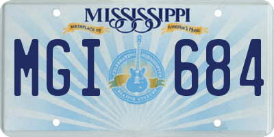 MS license plate MGI684