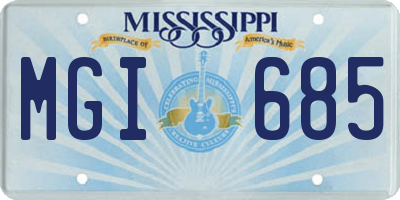 MS license plate MGI685