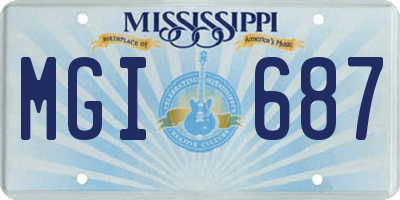 MS license plate MGI687