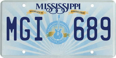 MS license plate MGI689