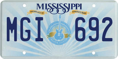 MS license plate MGI692