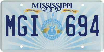 MS license plate MGI694