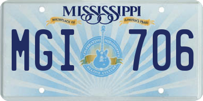 MS license plate MGI706