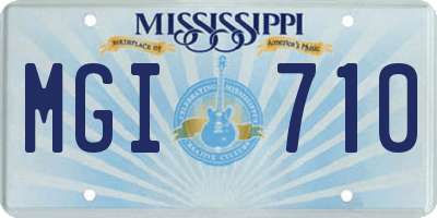 MS license plate MGI710