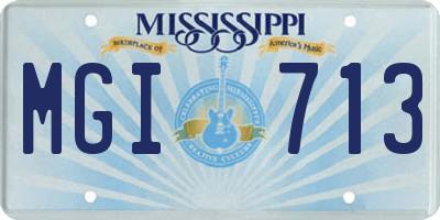 MS license plate MGI713