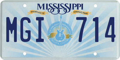MS license plate MGI714