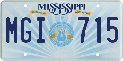 MS license plate MGI715