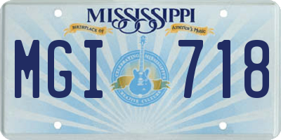 MS license plate MGI718