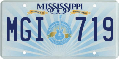 MS license plate MGI719