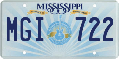 MS license plate MGI722