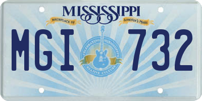 MS license plate MGI732