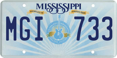 MS license plate MGI733