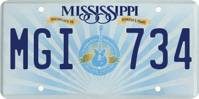 MS license plate MGI734