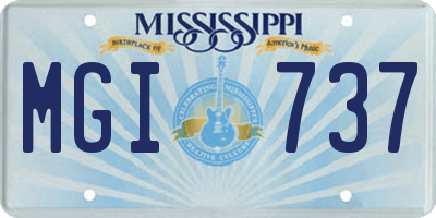 MS license plate MGI737