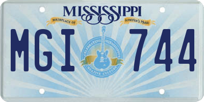 MS license plate MGI744