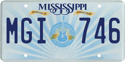 MS license plate MGI746