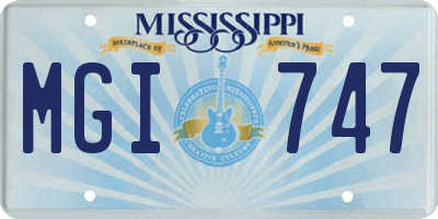 MS license plate MGI747