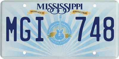 MS license plate MGI748