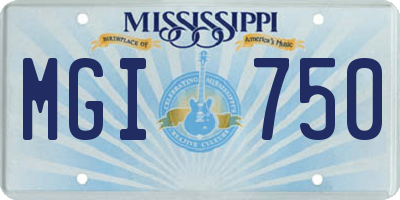 MS license plate MGI750