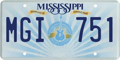 MS license plate MGI751
