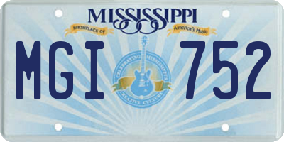 MS license plate MGI752