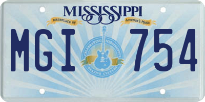 MS license plate MGI754