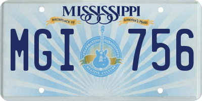 MS license plate MGI756