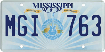 MS license plate MGI763