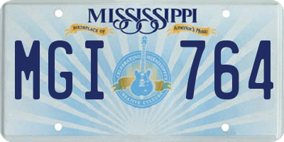 MS license plate MGI764