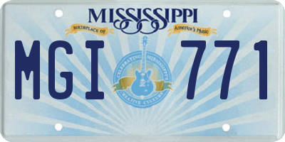 MS license plate MGI771