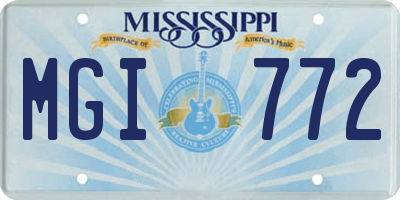 MS license plate MGI772
