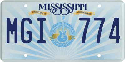 MS license plate MGI774