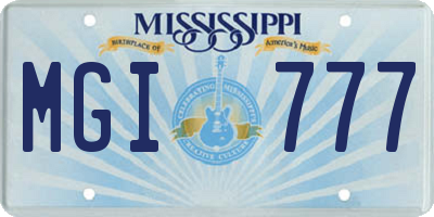 MS license plate MGI777