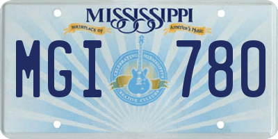 MS license plate MGI780