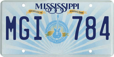 MS license plate MGI784
