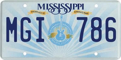 MS license plate MGI786