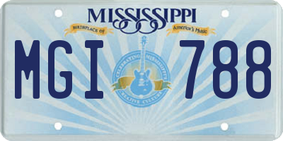 MS license plate MGI788